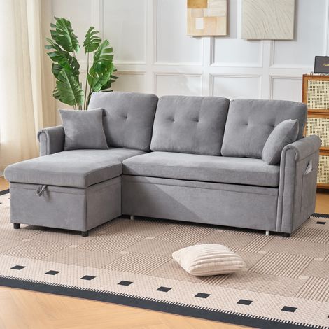 Canapé Lit Pliable Convertible avec Oreiller, Fauteuil Lit Futon en Tissu Moderne pour Salon, Chambre ou Bureau (1/5)