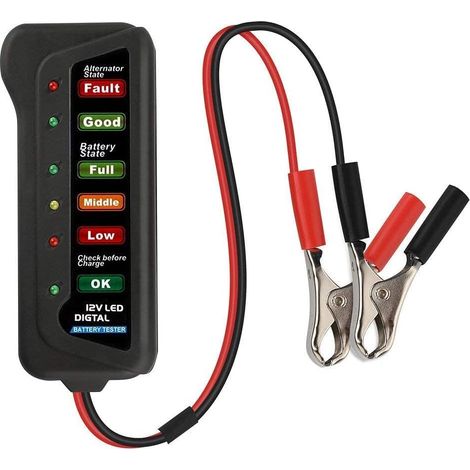 12V Car Battery Tester Auto Digital Analyzer Automotive Alternator Test Tool 6 LED Displays Motorcycle Accessories Tester (1/4)