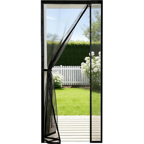 Moustiquaire pour porte de balcon, rideau magnétique, protection contre les insectes pour ouverture latérale, moustiquaire magnétique, porte de balcon, installation facile, sans perçage, 80 x (1/5)