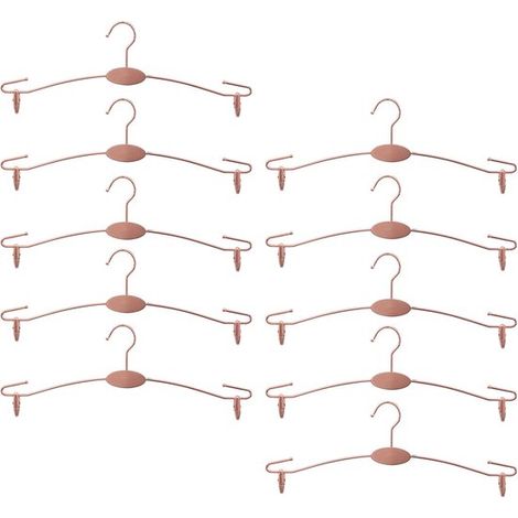 Appendiabiti in metallo per intimo e reggiseni, resistenti e con clip, ideali per negozi di lingerie, confezione da 10 (Oro Rosa-C)