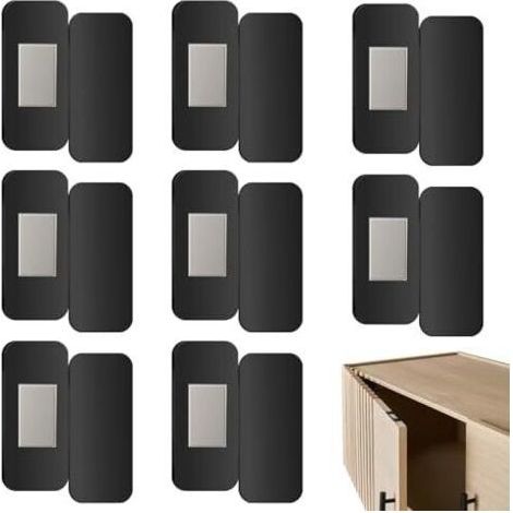 FENOPLASTICA8 paires de verrous magnétiques pour placards – Fixation sans perçage, loquets puissants portes meubles avec adhésif Aimants fermeture cuisine, armoires, penderies et tiroirs - (1/5)