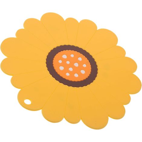Dessous de plat format à motif tournesol, thermorésistant et antidérapant, pour table de cuisine ou de salle à manger (1/5)