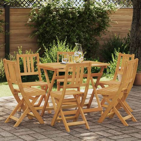 vidaXL Außen Bistro-Stühle 6 pcs Natur Massivholz Akazie (1/5)