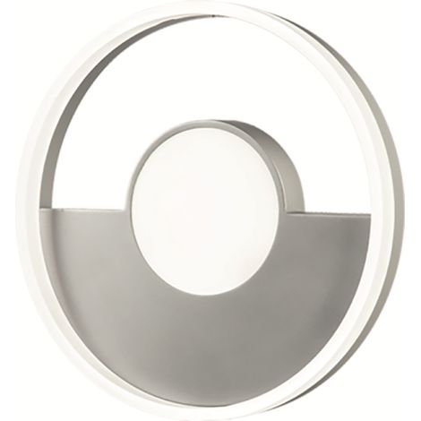 Plafoniera in metallo Argento con diffusore perimetrale D50 cm Led ELISA (1/4)