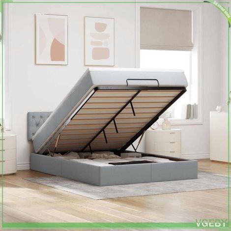 Lit ottoman - 3312388 - 140x190 cm - Rangement sous-lit - LED intégrées (1/5)