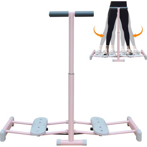 Machine de ski pliable pour entraînement simulé, réglable sur 4 niveaux, pédales antidérapantes, poignées doubles, cadre métal rose CHICFURN (1/5)