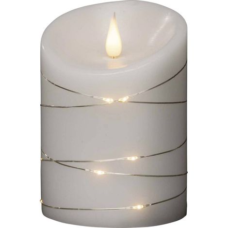 Konstsmide 1844-190 Bougie en cire véritable à LED blanc blanc chaud (Ø x H) 100 mm x 140 mm avec effet 3D, avec interrupteur Q158152 (1/3)