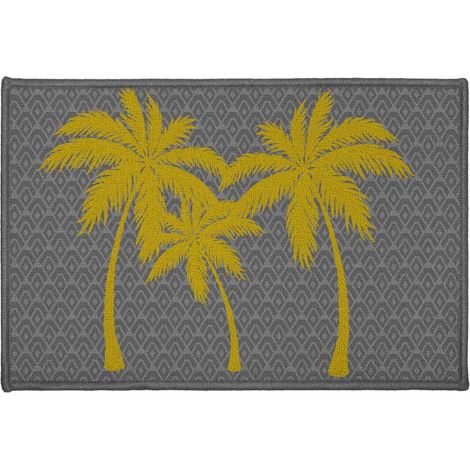 Tapis Déco Imprimé "Pure Line" 40x60cm Or & Gris