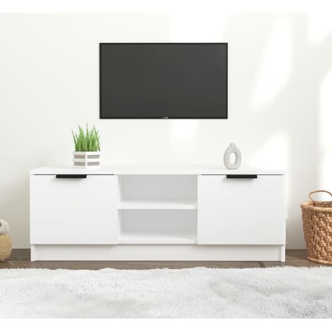vidaXL Mobile Porta TV Bianco 102x35x36,5 cm in Legno Multistrato (1/5)