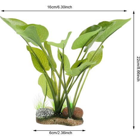 Pierre Artificielle avec Plantes Aquatiques Réalistes pour la Décoration de Piscine et Aquarium - AUTRES (1/5)
