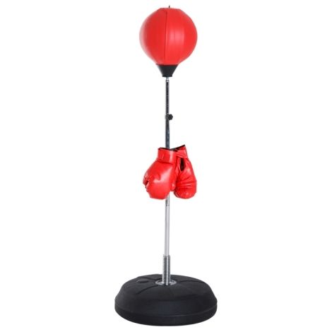 Set da boxe, include palla da boxe, altezza regolabile, include guantoni da boxe, 126-144 cm, rosso, spedizione dal sito. (1/5)