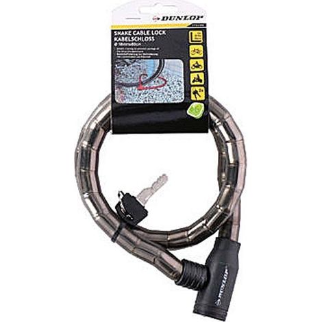 Dunlop - Candado antirrobo para bicicleta con llave (negro) (1/3)