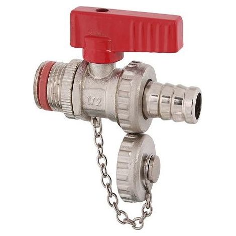 Schlösser Armaturen KUGEL KFE-VENTIL, KETTE MIT MS- KAPPE, SV, FL.GR, DN15, 1/2", MS-VERN.