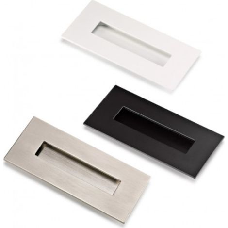 Bouton cuvette Rectangular - 155 x 73 extérieur - 40 x 123 mm encastrement - finition blanc - JUAN JOSE VERGES/ACDE (1/2)