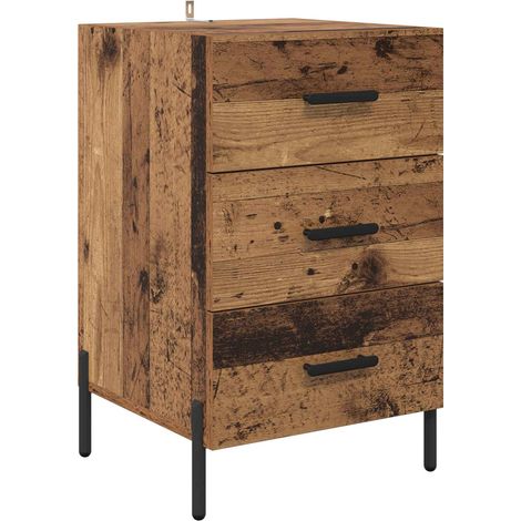 Maison Exclusive - Nachttisch mit Schubladen Altholz 40 x 40 x 66