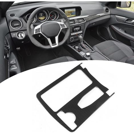 Dekorative Abdeckung für den Getränkehalter in der Mittelkonsole für Mercedes-Benz C-Klasse W204 (2007–2014), Linkslenker, Teilenummer 2046800307 (ZST-095), Carbonfaser-Optik (1/5)