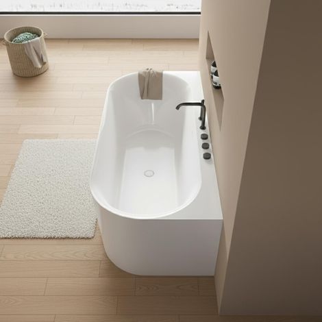 FORMA 170 cm weiße wandmontierte Acrylbadewanne (1/5)