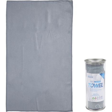 Serviette De Golf - Microfibres Alvéolées - Séchage Rapide - Pour Sport Et Voyage - Gris - 1 Pièce (1/5)