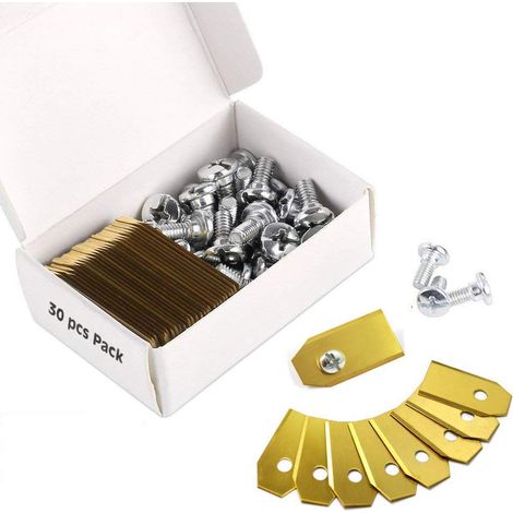 Lames de rechange pour toutes les tondeuses Husqvarna et tondeuses robots Gardena (35 x 18 x 0,75 mm) – Lot de 30 (1/5)