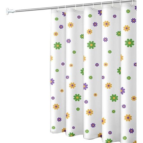 Rideau de Douche pour Salle de Bain - Impression Abstraite Dégradée Colorée - Imperméable - Fourni avec Crochets - Taille Standard (1/5)