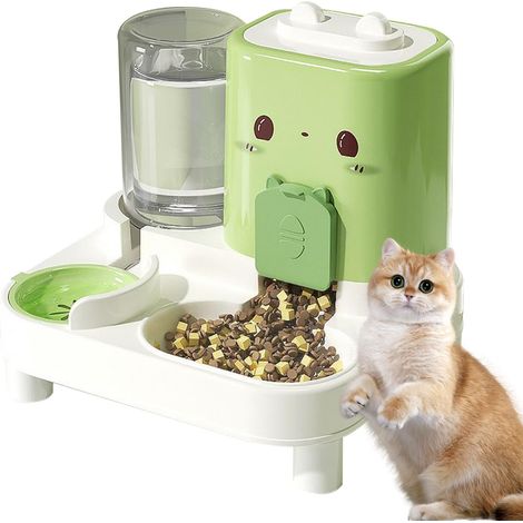 Mangeoire Automatique pour Chat – Mangeoire Automatique 2 en 1 pour Chien Abreuvoir Amovible pour Maison, Chaton, Chiot, Lapin, extérieur, Voyage, Vacances (1/5)