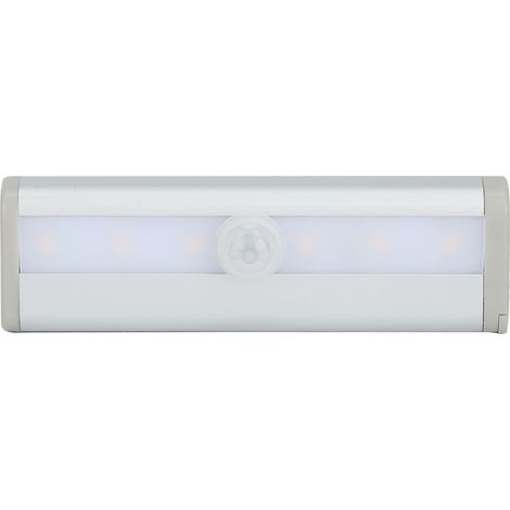 Luminaire à induction corporelle 6 LEDs blanc chaud pour armoire/cabinet, aluminium, 120°, 15s, 3m, 2 AAA