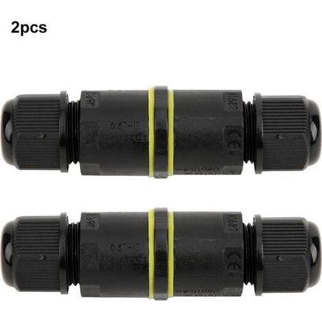 XUY 2pcs Boîte de jonction étanche IP68 à 3 broches extérieure accessoire de connecteur de fil de câble électrique (1/4)
