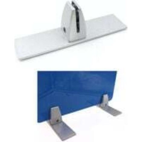 Pinces Verre Réglable en Alliage d'Aluminium Pince de Table en Plexiglas Support de Cloison Clip de Séparation d'Écran pour 4-20mm de Cloison de Confidentialité Bureau Laboratoire, 2 PCS, Argent (1/5)