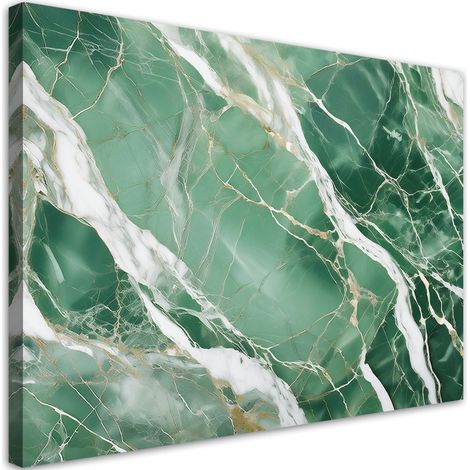 Tableau déco Marbre vert et or style glamour 90x60 (1/5)