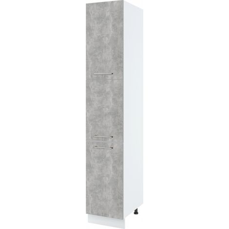 Colonne de cuisine Bellissi Beton Naturel 3 portes L 40 cm - Porte avec poignée apparente Grey (1/5)