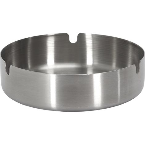 Cendrier Design Rond "Métal" 12cm Argent (1/4)