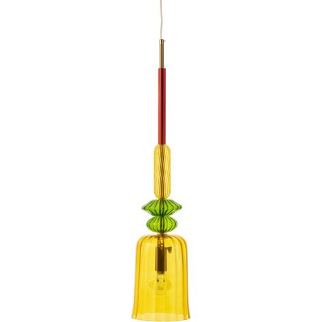 Lampe Suspension en Verre "Zoe" 160cm Jaune
