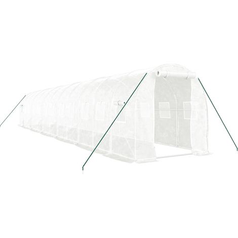 Maison Exclusive - Serra con Telaio in Acciaio Bianco 24 m² 12x2x2 m