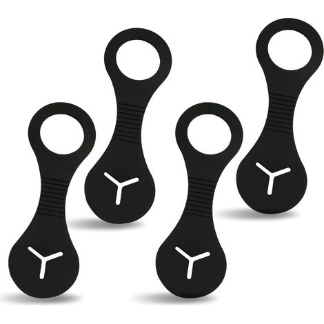 4pcs Supports en Silicone pour Sachets à Crottes de Chien pour Laisse, Porte Sachet à Caca Accessoires pour Laisse de Chien pour Suspendre Le Distributeur de Sachets à Crottes de Chien (Noir) (1/5)