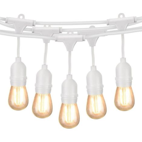 TrAdE Shop Traesio - Catena Luminosa Da Esterno Modulare 10 Lampadine E27 Cavo 10 Metri Ip65 Bianco - (1/5)