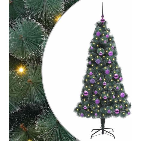 Árbol de Navidad Artificial Preiluminado con Set de Bolas Verde vidaXL
