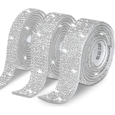 【PP】Ruban adhésif strass cristal de 6,6 mètres, autocollants en forme de diamant (1/4)