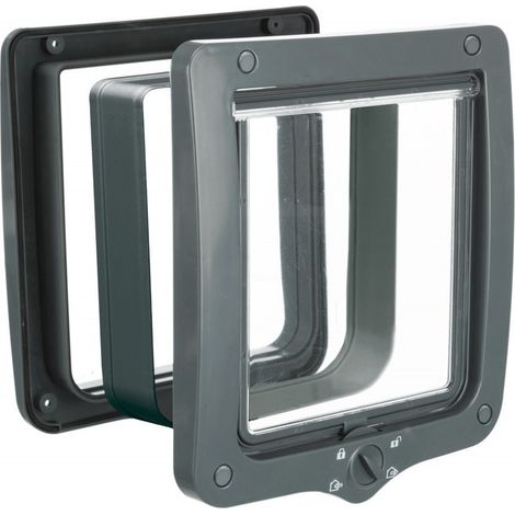 Chatière 4 positions XL en plastique avec tunnel 24 × 28 cm – Trappe silencieuse avec joint TPR 360° et fermeture magnétique – Animallparadise