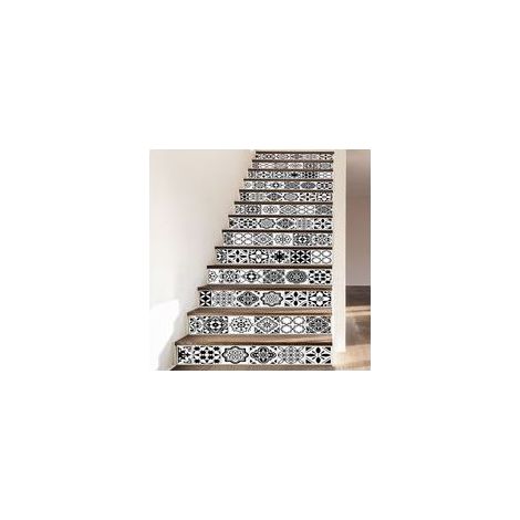 Tigrezy – Lot de 13 stickers adhésifs escalier 18x100cm – Autocollants contremarche en PVC – Décoration originale pour surfaces lisses - 13Pcs (1/5)