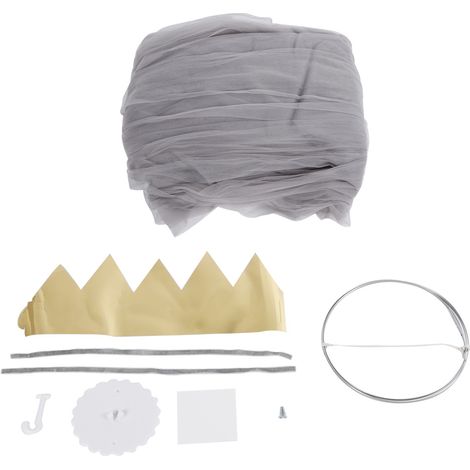 Moustiquaire élégante en maille pour la maison, ciel de lit pour bébé/enfant, gris (1/5)