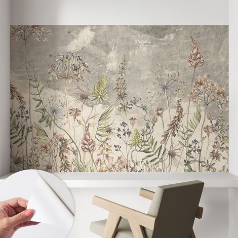 Papier peint autocollant avec imprimé pour intérieur moderne application facile a motif Plantes des champs 104x70 cm (1/5)