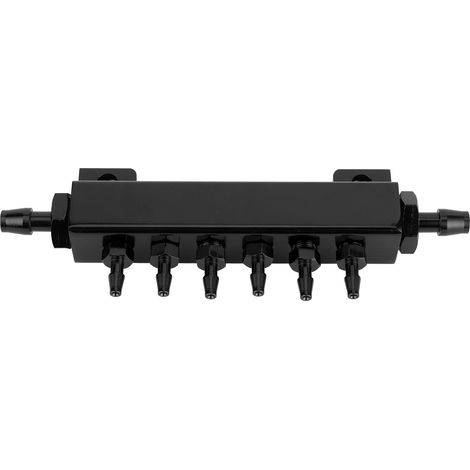 Universeller 6-Port-Ansaugkrümmer mit Vakuumsystem, Turbolader, Wastegate, Ladedruckregler, schwarz, für Benzinmotoren, Leistungssteigerung, Autoteil. (1/5)