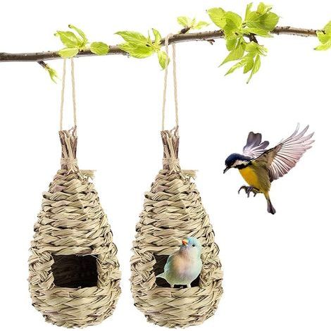 Vogelhäuser, handgewebt, aus natürlichem Schilf, feuchtigkeitsbeständig, für den Garten im Freien (1/5)