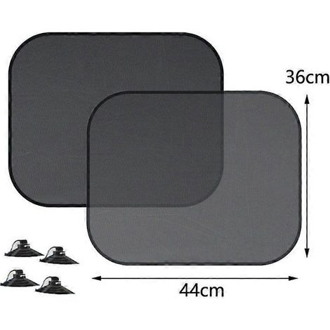 Ensemble de 5 accessoires de style automobile : pare-soleil de protection UV pour vitres latérales, film de protection solaire en maille pour pare-brise (2 pièces). (1/5)