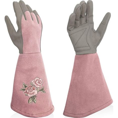 (L)Gants de jardin En cuir synthétique Avec protection complète contre les épines Gants de travail longs avec résistance aux perforations Pour le jardinage