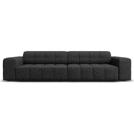 Canapé 4 places en chenille noir (1/5)