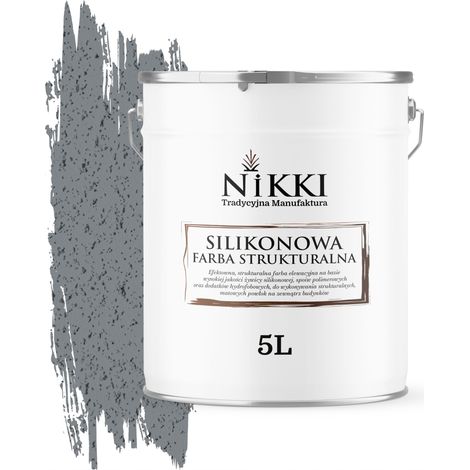Silikon-Strukturfassadenfarbe 5L Dunkelgrau mit Blau F255 (1/5)
