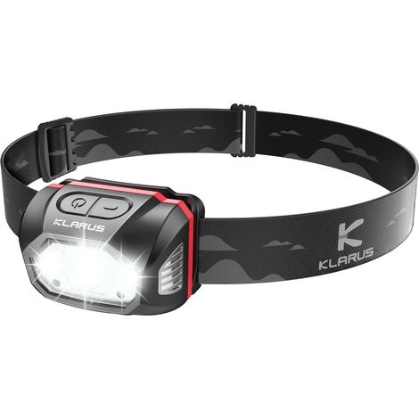HM1 Lampe Frontale USB C Rechargeable 440 Lumens avec Détecteur de Mouvement, Torche frontale LED IPX6 étanche pour la course, le camping, la randonnée, la chasse