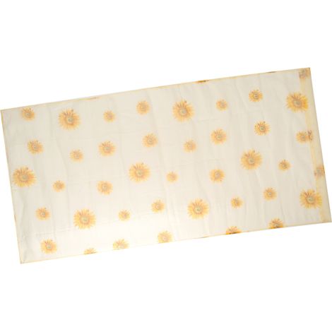 Voilage transparent fenêtre balcon motif tournesol jaune 100x200 cm, rideau léger décoratif (1/5)