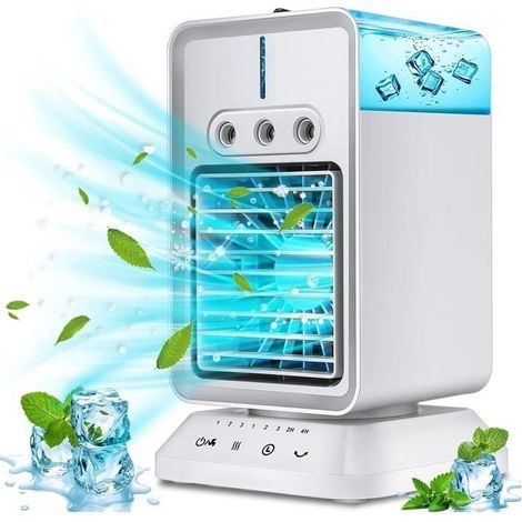 Cellfast – Climatiseur mobile silencieux 3 en 1 – Ventilateur, humidificateur, refroidisseur d'air – Réservoir 300ml, 3 vitesses, oscillation 70°